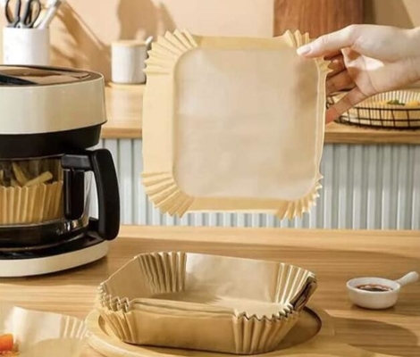 Disposable Air Fryer Paper Liners Square Parchment Liner For Microwave Oven Cooking