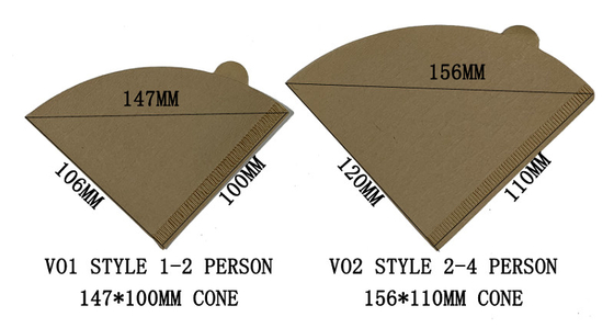 Unbleached V60 Coffee Filter Papers Size 01 100 Count Natural Wood Pulp