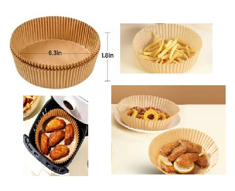 6.3 Inch Round Disposable Air Fryer Paper Greaseproof Parchment Paper Air Fryer Liners