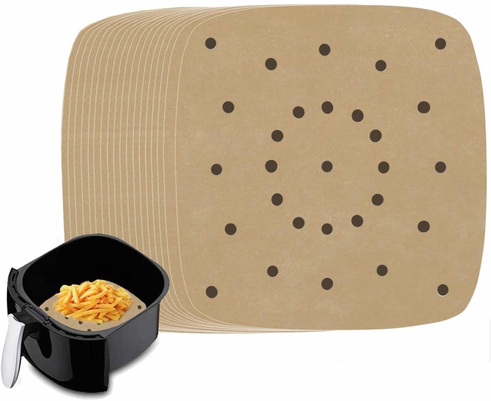 Square Air Fryer Disposable Parchment Paper Liners Unbleached For Steamer